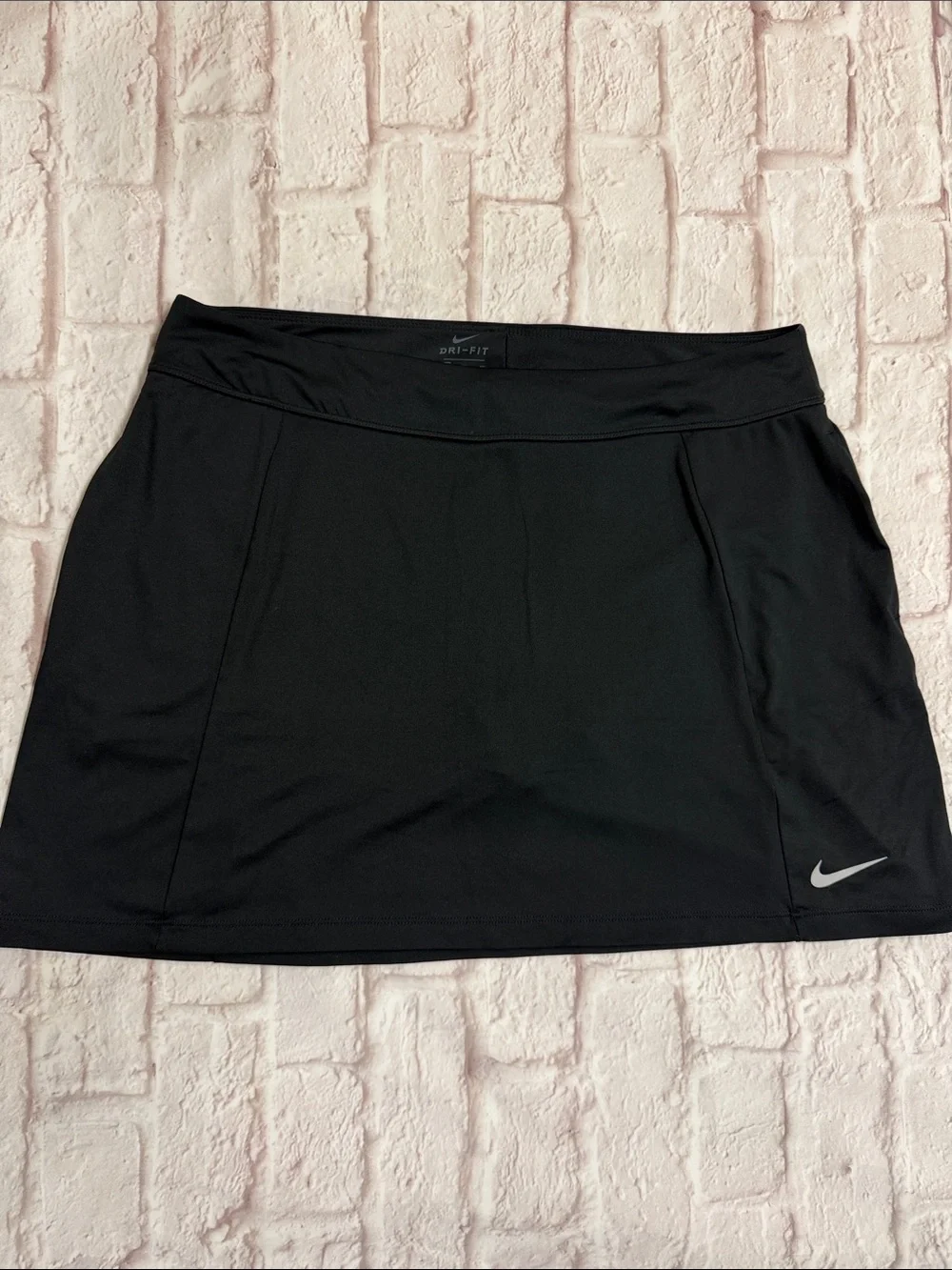 Nike Black Women's Athletic Skort with Silver Swoosh